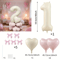 Cream White Balloon Set With Light Pink Heart Foil Bow For Birthday Wedding Valentines Day Annivers 5