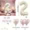 Cream White Balloon Set With Light Pink Heart Foil Bow For Birthday Wedding Valentines Day Annivers 6