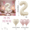 Cream White Balloon Set With Light Pink Heart Foil Bow For Birthday Wedding Valentines Day Annivers 6