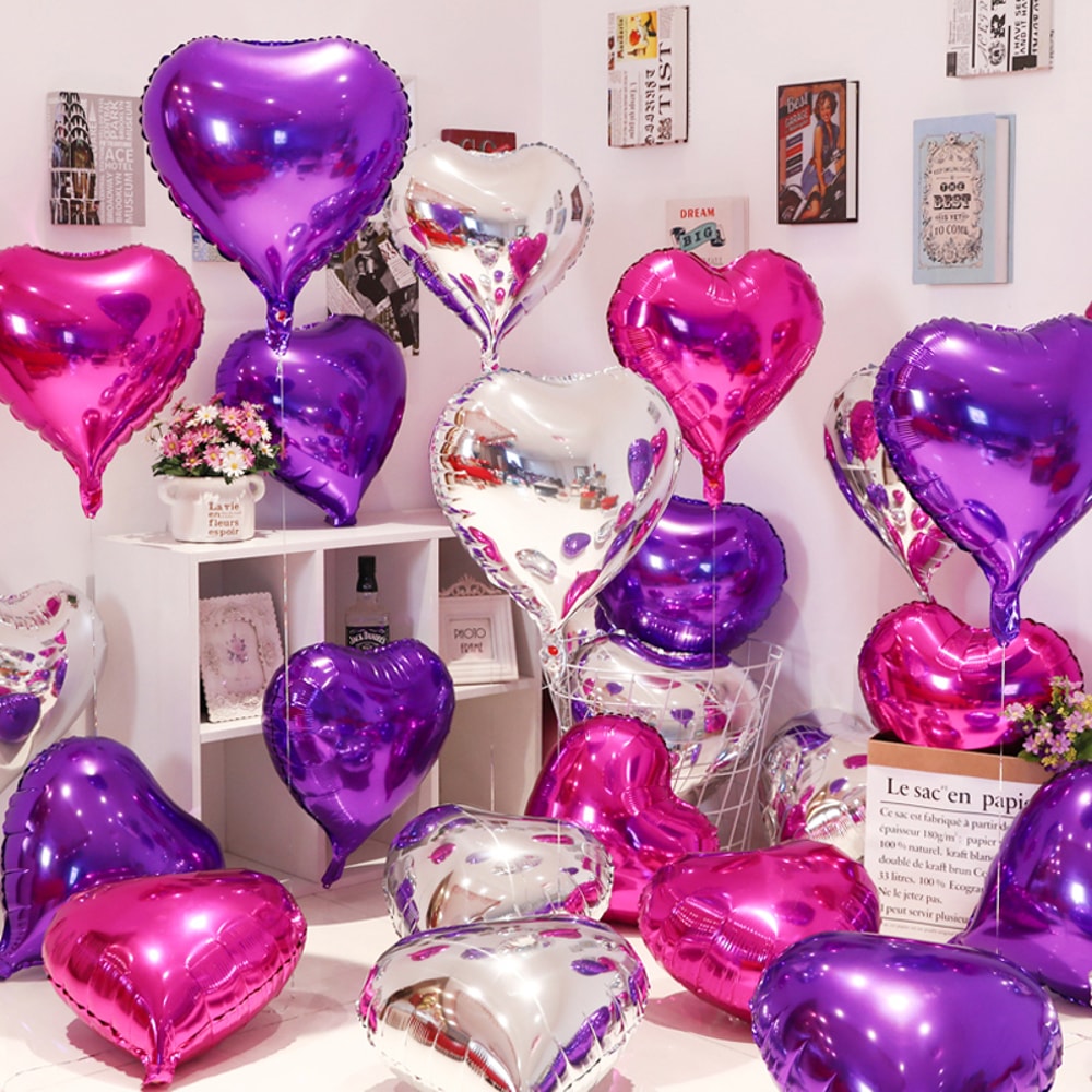 Helium Love Heart Foil Balloons For Wedding Valentines Day Christmas Birthday Party Decor 2