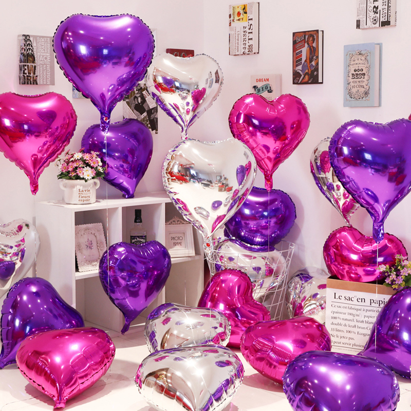 Helium Love Heart Foil Balloons For Wedding Valentines Day Christmas Birthday Party Decor 2