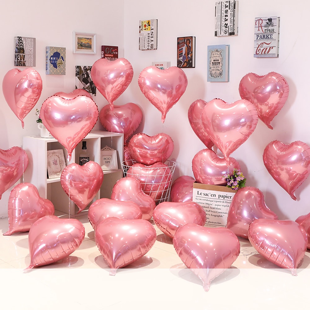 Helium Love Heart Foil Balloons For Wedding Valentines Day Christmas Birthday Party Decor 5