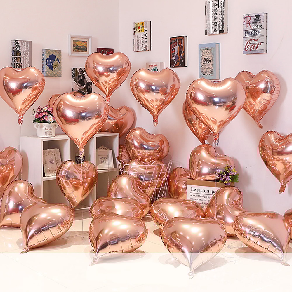 Helium Love Heart Foil Balloons For Wedding Valentines Day Christmas Birthday Party Decor 6