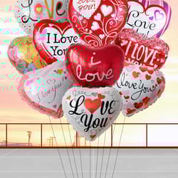love heart foil balloons i love you heart helium balloons wedding decorations valentine's day engagement decor