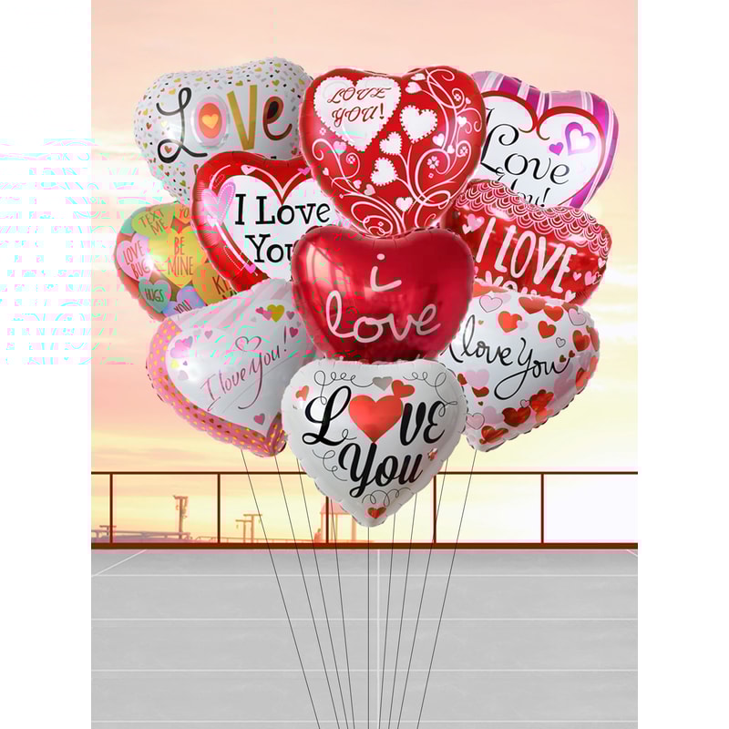 Love Heart Foil Balloons I Love You Heart Helium Balloons Wedding Decorations Valentines Day Engage 0