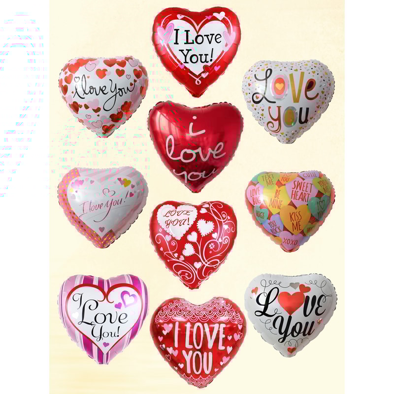 Love Heart Foil Balloons I Love You Heart Helium Balloons Wedding Decorations Valentines Day Engage 2