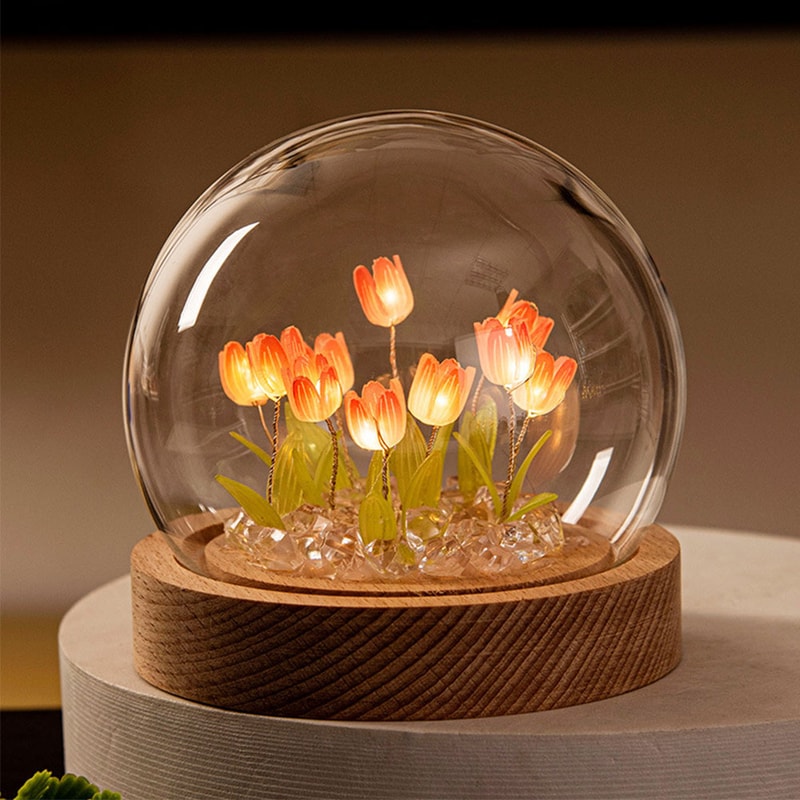 DIY Tulip Flower Lights Handmade Bedroom Decoration Christmas Birthday Gift Ins Night Light Materia 5
