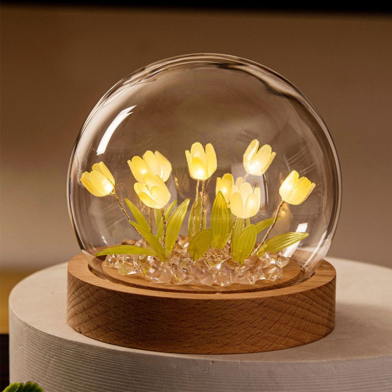 DIY Tulip Flower Lights Handmade Bedroom Decoration Christmas Birthday Gift Ins Night Light Materia 7