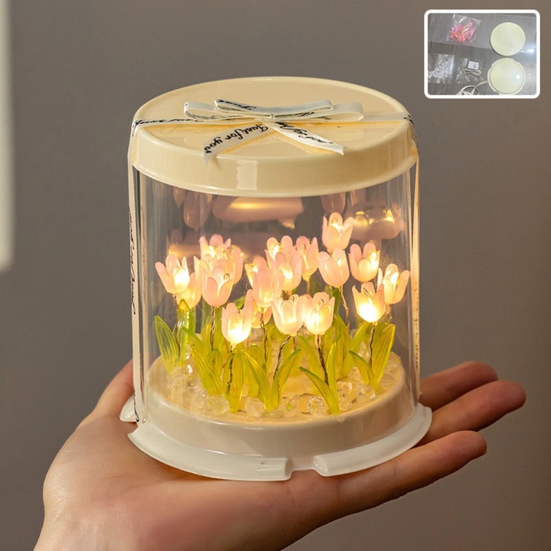 Handmade Unfinished Products Mini Tulip Night Lamp Cute DIY Tulip Night Light Small Night Light Bir 5