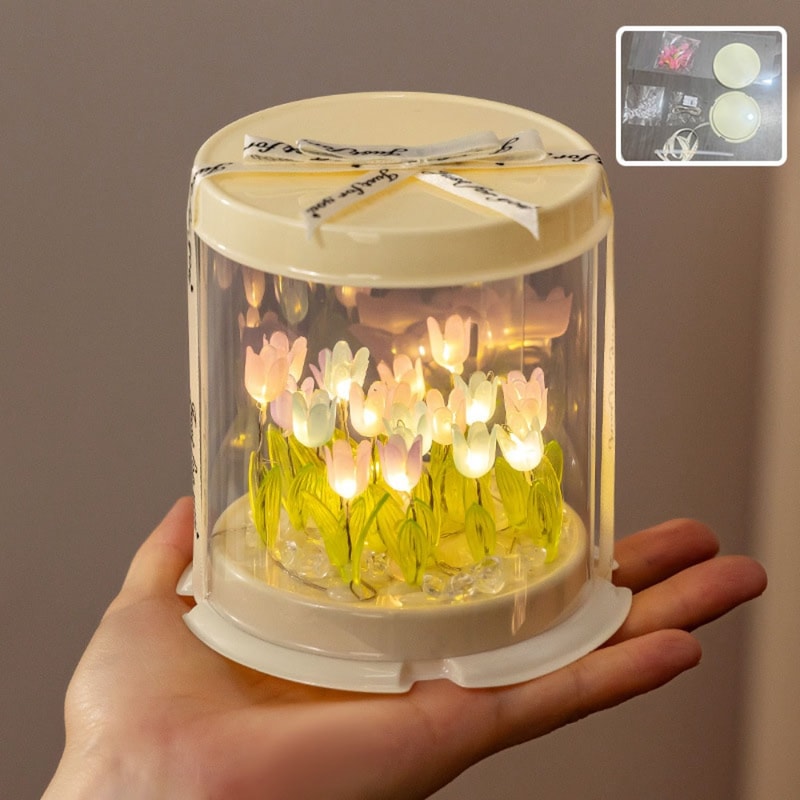 Handmade Unfinished Products Mini Tulip Night Lamp Cute DIY Tulip Night Light Small Night Light Bir 8