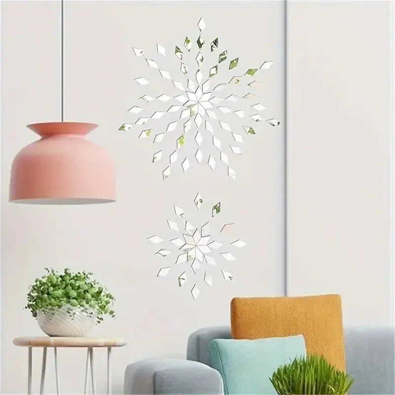 Acrylic Mirror Wall Stickers Circle Square Heart Shaped Wedding Decor Bedroom Art Wall Decals Home 4