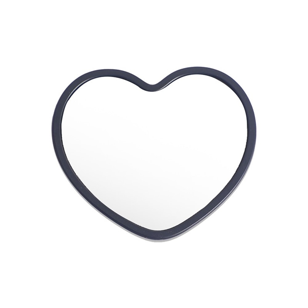 Portable Heart Makeup Mirror Small Compact Cosmetic Hand Mirror for Women and Students