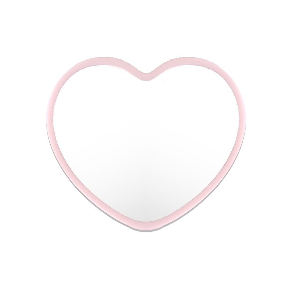 Portable Heart Makeup Mirror Small Compact Cosmetic Hand Mirror for Women and Students