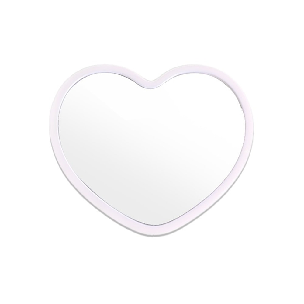 Portable Heart Makeup Mirror Small Compact Cosmetic Hand Mirror for Women and Students