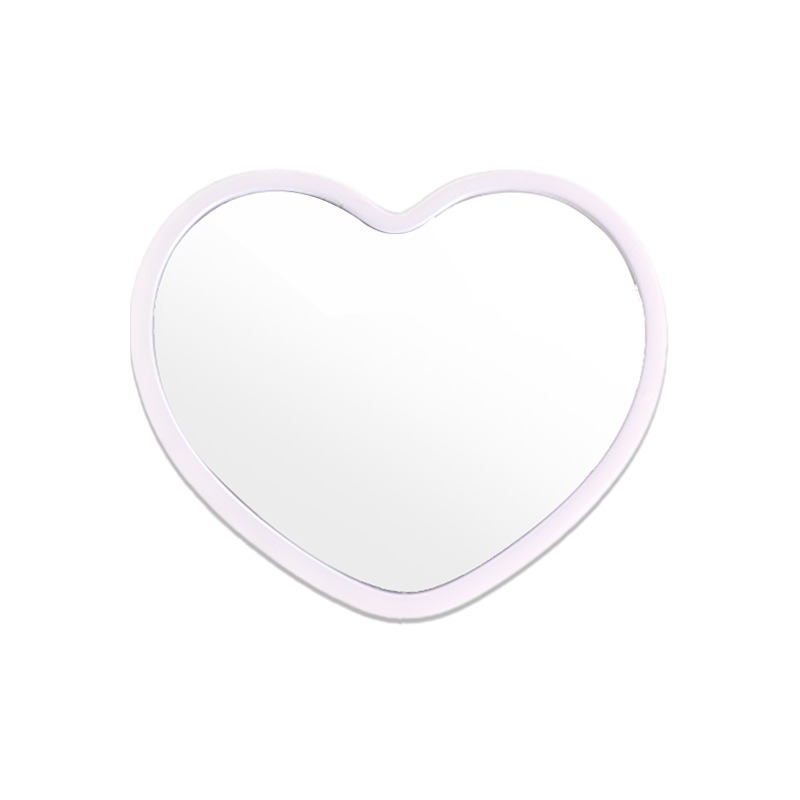 Portable Heart Makeup Mirror Small Compact Cosmetic Hand Mirror for Women and Students