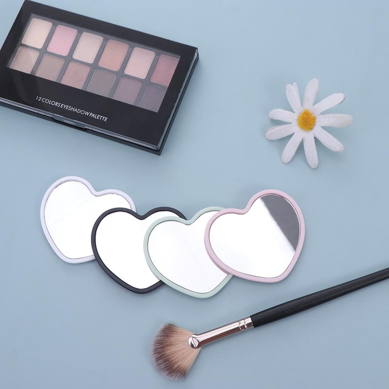 Heartshaped Handheld Mirror Highdefinition Little Beauty Mirror For Dormitory Makeup 3