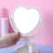 Oval Pink Heart Shape Style Retro Make Up Mirror For Dormitory 2
