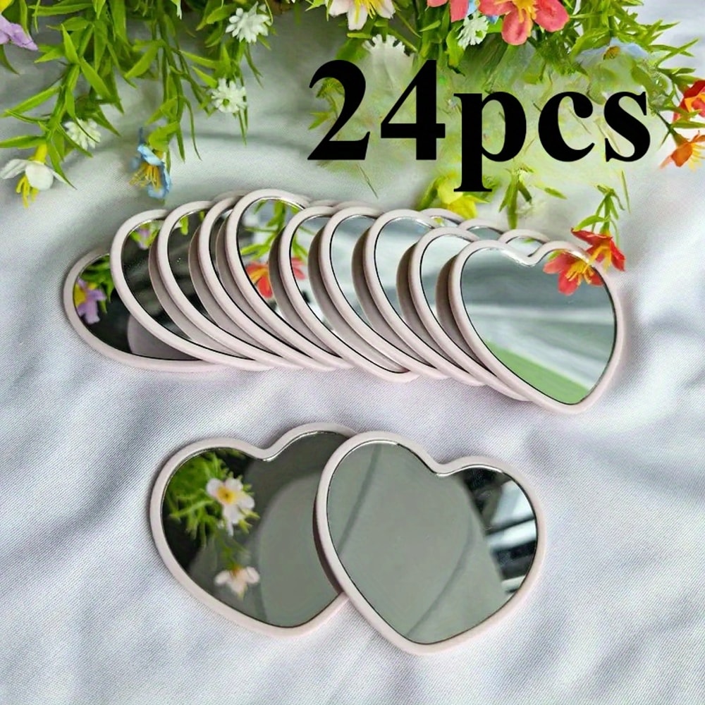 Portable Travel Love Mirrors Heart-shaped Mini Beauty Makeup Mirror Dormitory Glass Girl Gift