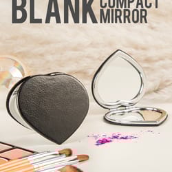 portable heart shape double sided makeup mirror, hd magnification, black and white, hot sale for weddings and birthdays