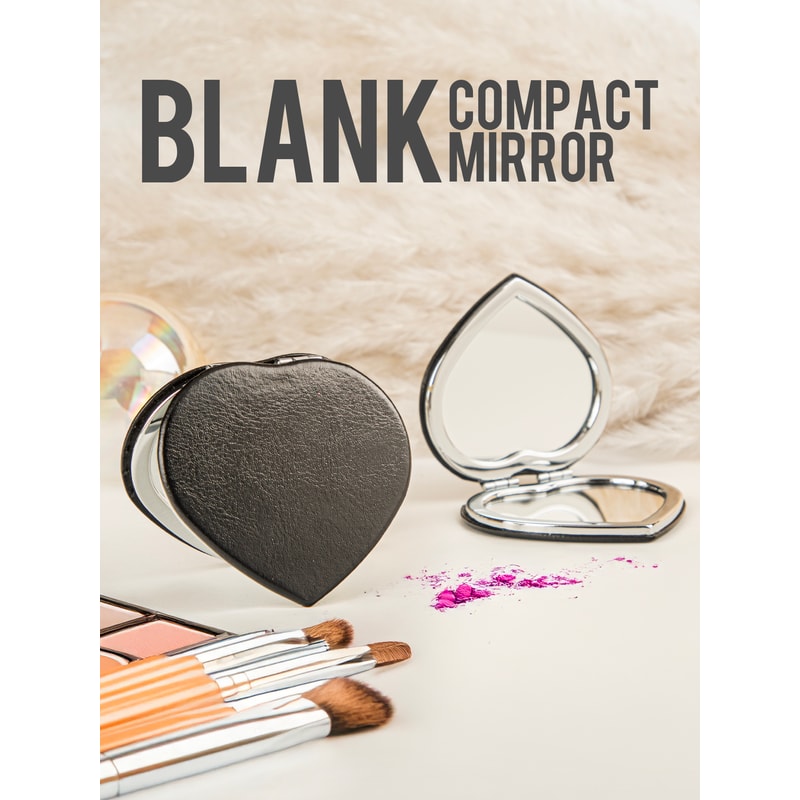 Portable Heart Shape Double Sided Makeup Mirror HD Magnification Black And White Hot Sale For Weddi 0