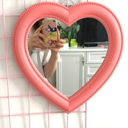 girl heart mirror decorative cosmetic mirror for home and dormitory wall decor