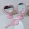 Simple Rotatable Makeup Mirror Heart Shaped Vanity Desktop Table Pink Travel Girl Gift 0