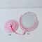 Simple Rotatable Makeup Mirror Heart Shaped Vanity Desktop Table Pink Travel Girl Gift 3