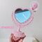 Simple Rotatable Makeup Mirror Heart Shaped Vanity Desktop Table Pink Travel Girl Gift 6