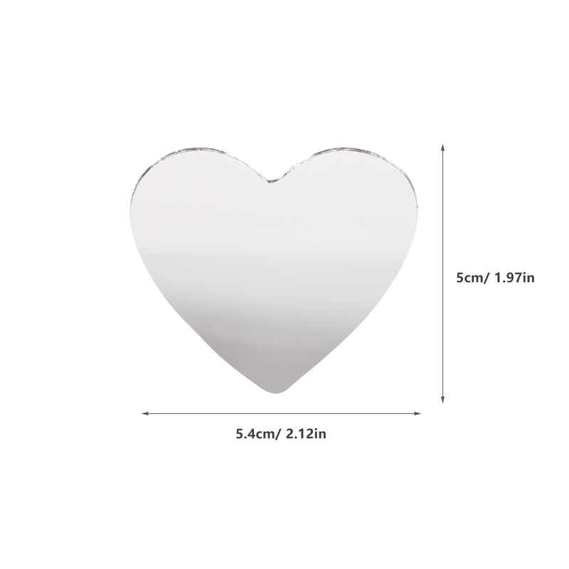 Heart Shaped Lenses Mirrors For Crafts Portable Tiles Small Sticker Vanity 4