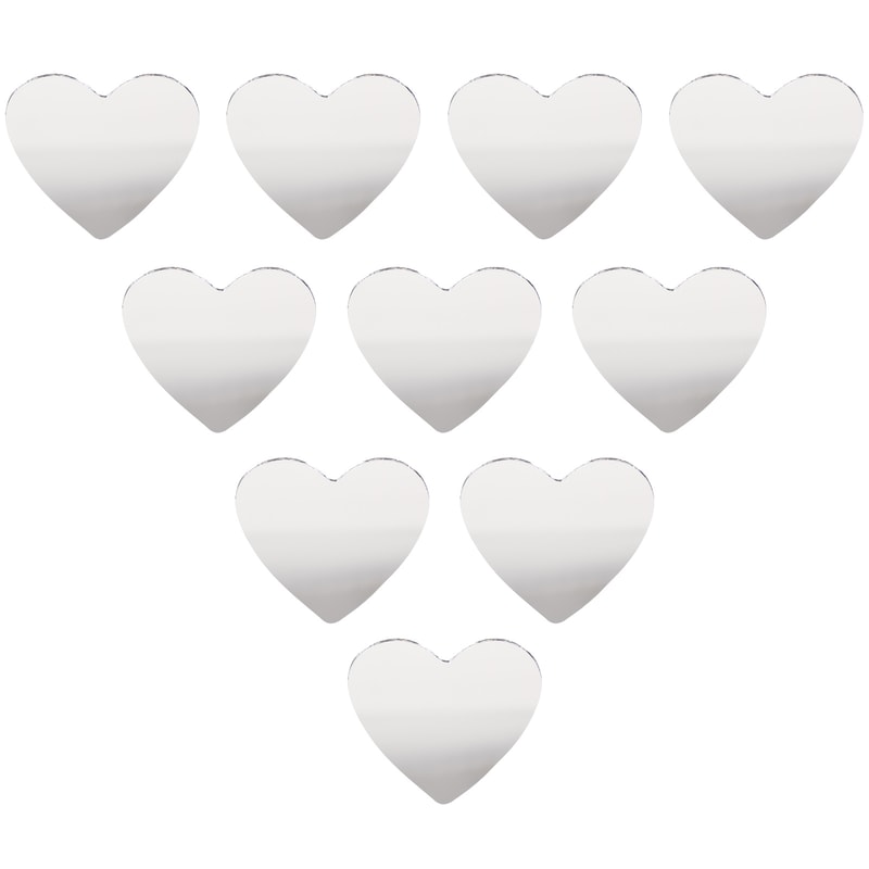 Heart Shaped Lenses Mirrors For Crafts Portable Tiles Small Sticker Vanity 3