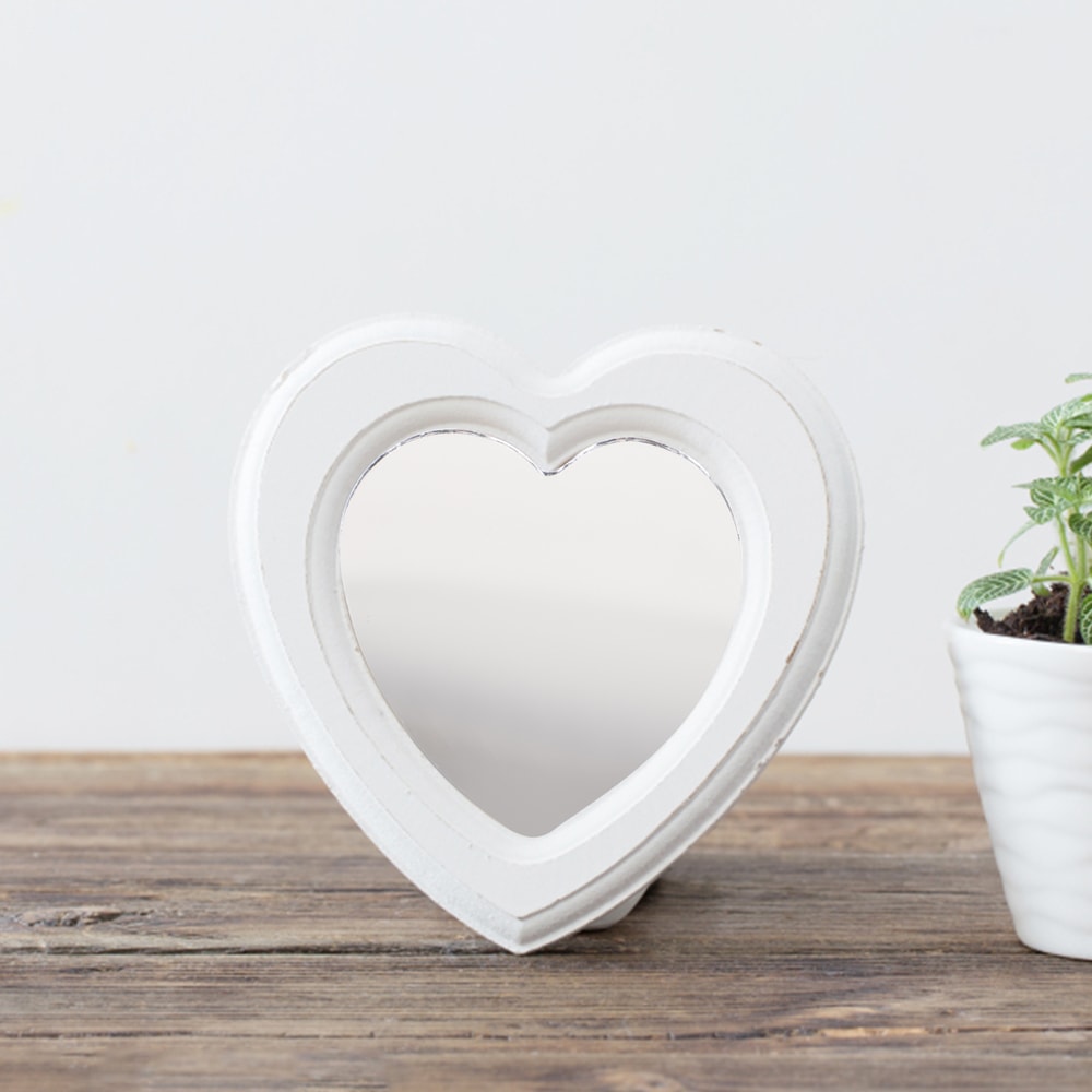 Heart Shaped Lenses Mirrors For Crafts Portable Tiles Small Sticker Vanity 1