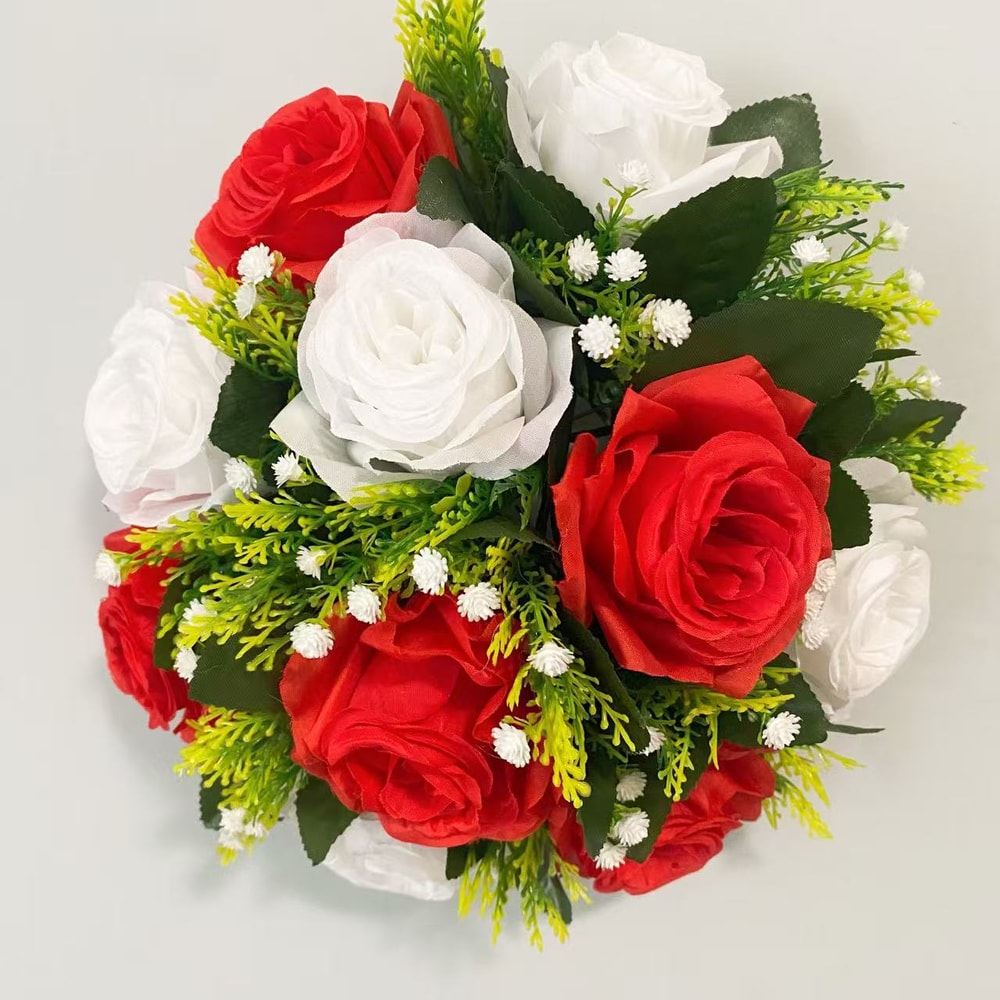Silk Fake Flower Floral Bouquet Artificial Rose Ball For Wedding Table Decor And Birthday Party Arr 0