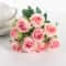 Head Silk White Artificial Rose Bundle For Garden Wedding Party Family Room Vase 8