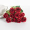 Head Silk White Artificial Rose Bundle For Garden Wedding Party Family Room Vase 9