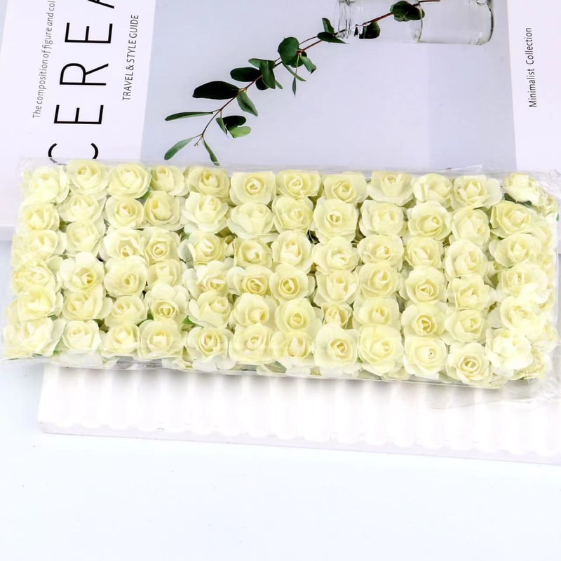 Artificial Mini Paper Rose Bouquet For Scrapbooking Wedding Party Decoration Cheap Artificial Roses 5