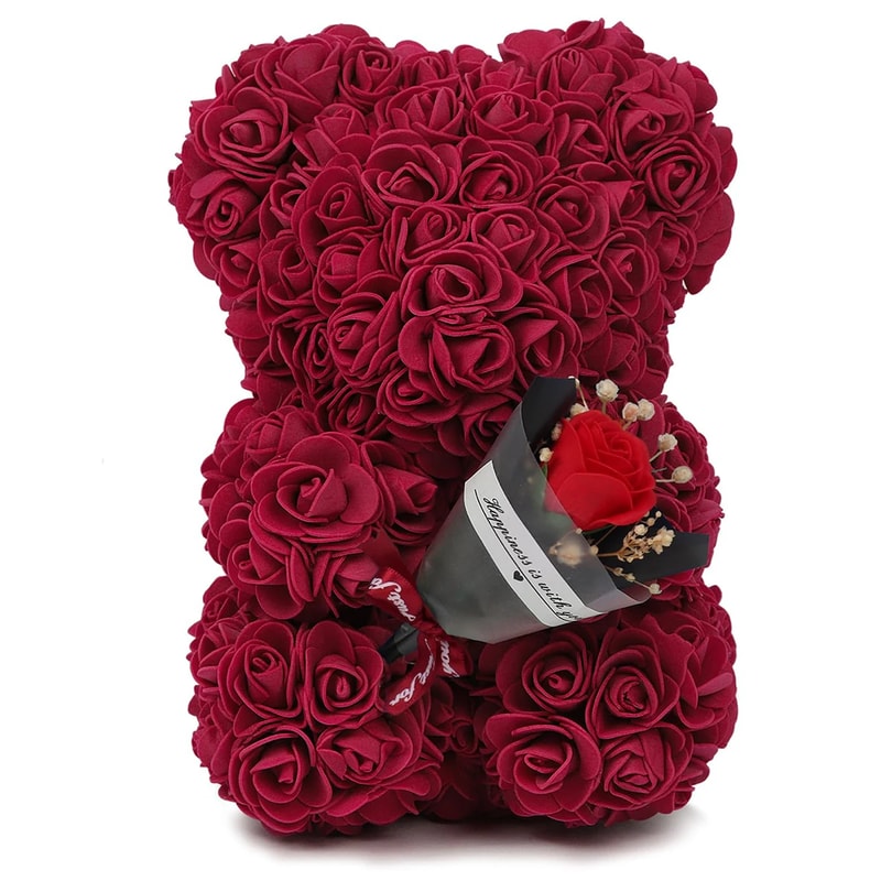 Artificial Rose Teddy Bear For Mothers Day Birthday Valentines Day Gifts Decorations 10