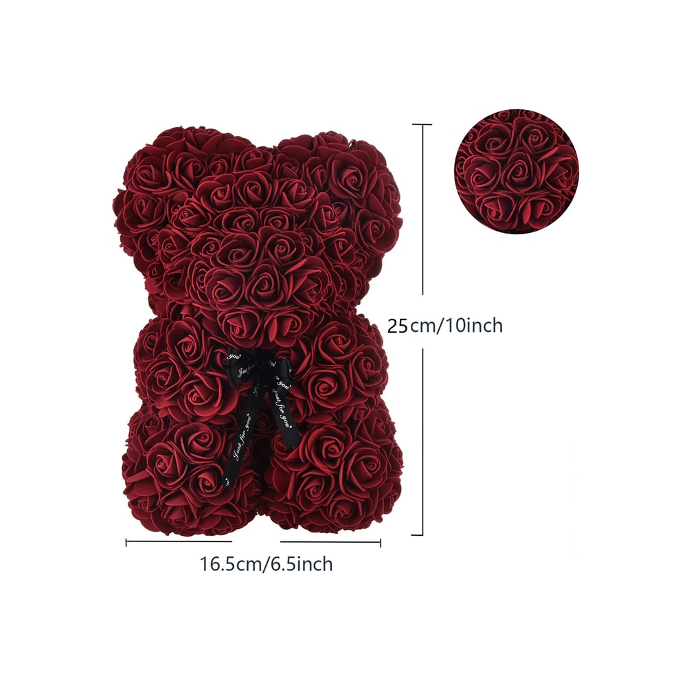 Artificial Rose Teddy Bear For Mothers Day Birthday Valentines Day Gifts Decorations 12