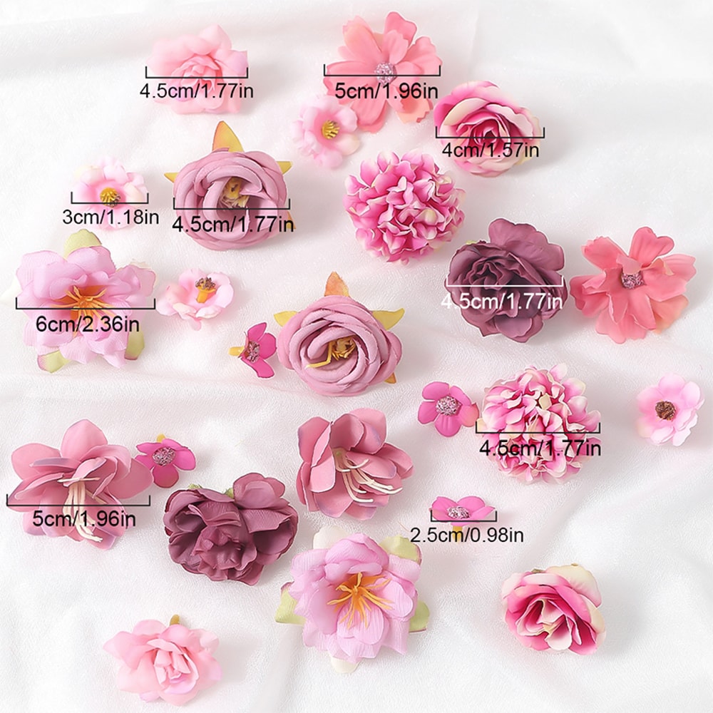 Artificial Rose Mixed Silk Flower Heads For Baby Shower Wedding Decor DIY Crafts 5