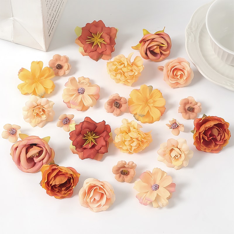 Artificial Rose Mixed Silk Flower Heads For Baby Shower Wedding Decor DIY Crafts 8