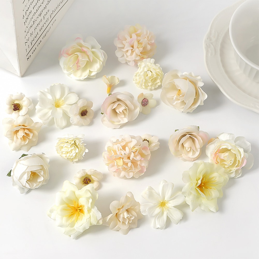 Artificial Rose Mixed Silk Flower Heads For Baby Shower Wedding Decor DIY Crafts 10