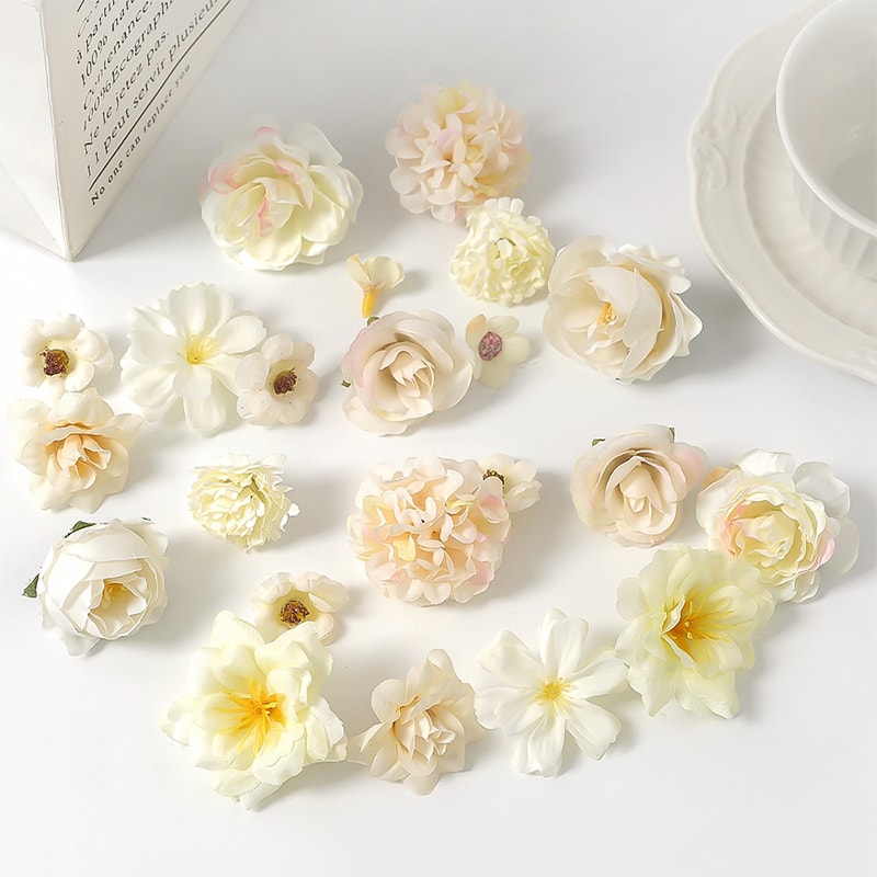 Artificial Rose Mixed Silk Flower Heads For Baby Shower Wedding Decor DIY Crafts 10