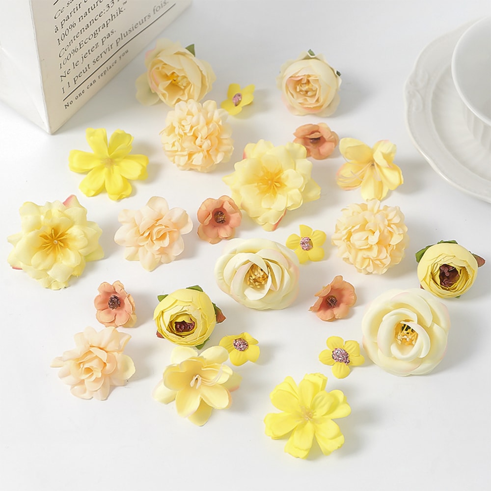 Artificial Rose Mixed Silk Flower Heads For Baby Shower Wedding Decor DIY Crafts 14