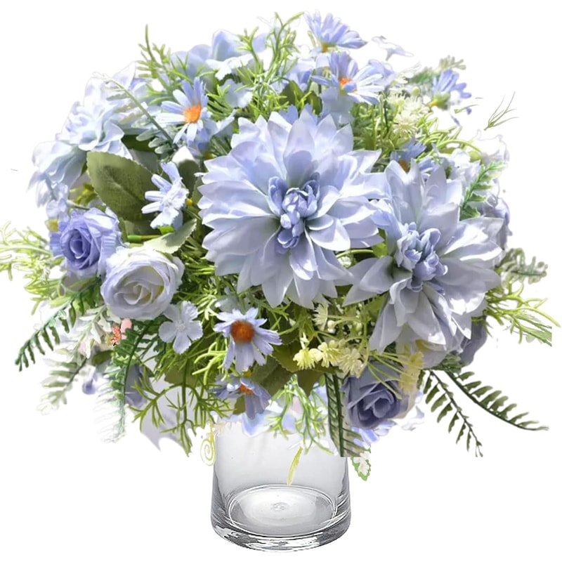 Artificial Rose Flowers Wedding Home Decor Silk Dahlia Hydrangeas Bridal Bouquet Vase For Outdoor G 0