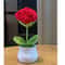 Handwoven DIY Mini Rose Potted Flower Woolen Thread Finished Home Decor For Office And Desktop 0