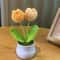 Handwoven DIY Mini Rose Potted Flower Woolen Thread Finished Home Decor For Office And Desktop 6