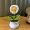 Handwoven DIY Mini Rose Potted Flower Woolen Thread Finished Home Decor for Office and Desktop