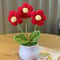 Handwoven DIY Mini Rose Potted Flower Woolen Thread Finished Home Decor for Office and Desktop
