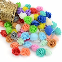 mini foam roses artificial flower heads handmade diy wedding home decoration party supplies