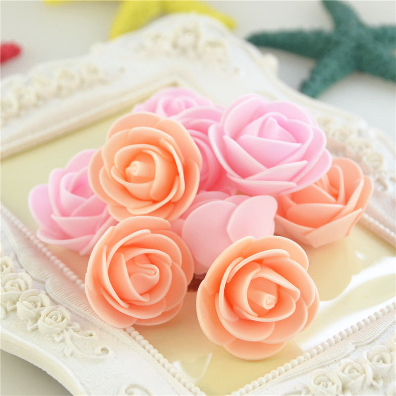 Mini Foam Roses Artificial Flower Heads Handmade DIY Wedding Home Decoration Party Supplies 3