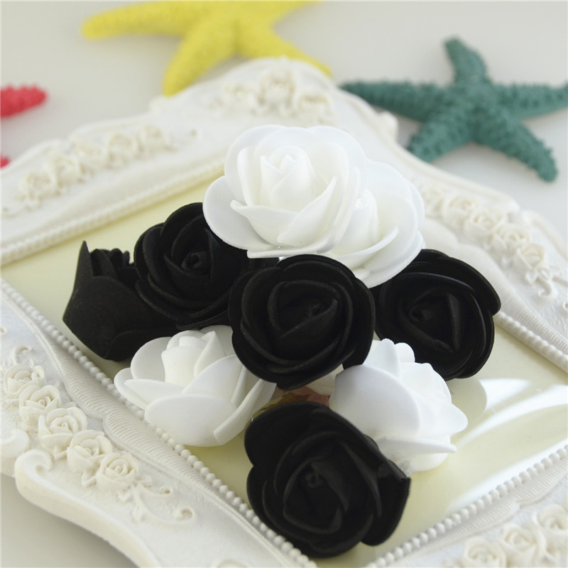 Mini Foam Roses Artificial Flower Heads Handmade DIY Wedding Home Decoration Party Supplies 4